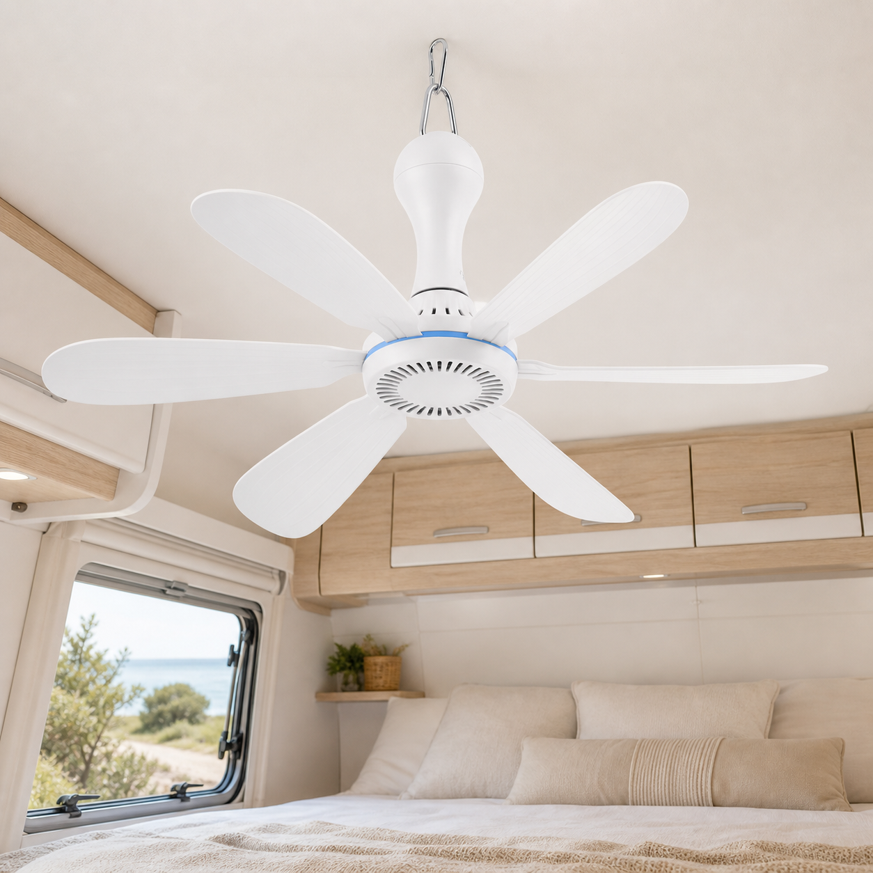 16.5-Inch Portable USB Ceiling Fan in RV Interior - TUQI Fan